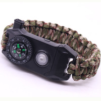 Bracelet Paracord tactique du fournisseur chinois pour la survie en plein air pour kit d'urgence randonnée Camping équipement de défense personnelle