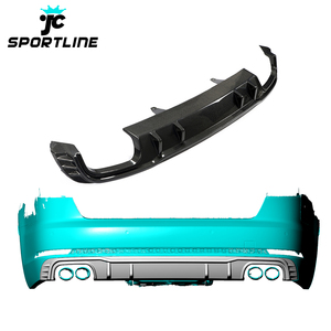 JC Sportline คาร์บอนไฟเบอร์ S4ด้านหลัง Diffuser Lip สำหรับ Audi S4 B9 <span class=keywords><strong>A4</strong></span> Sline Sport 2018 <span class=keywords><strong>2019</strong></span> - Product Image 1