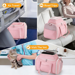 Grand sac de transport pour animaux de compagnie, imperméable, durable, en cuir PU, extensible, pour petits chiens et chats - Product Image 6