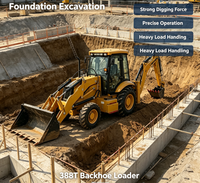115HP 8.5Ton 388T Backhoe Loader Pasokan Langsung Pabrik Mesin Pemindah Tanah untuk Pekerjaan Pertanian & Pertambangan