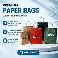 Sac en papier kraft brun écologique de qualité supérieure, imprimé sur mesure, emballage à emporter pour restaurant, restauration rapide, supermarché, pour la promotion