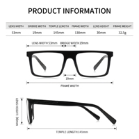 Lunettes anti-lumière bleue contemporaines unisexe Sunray ODM OEM à monture géométrique striée azur, verres PC anti-reflet, vente directe