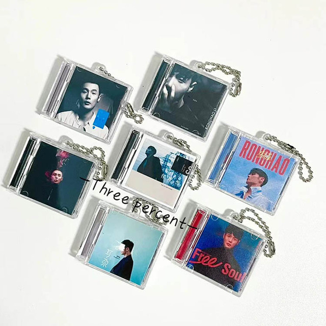 Personalised Custom Vintage Style Music Photo Song Kpop Album Acrylic Nfc Keychain Mini cd