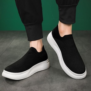 Chaussures d'été respirantes en mesh, style nouveau, à enfiler, pour couples, semelles épaisses, en maille tricotée, chaussures décontractées pour hommes - Product Image 3