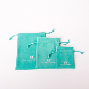 Custom Print Colorful logo Small Velvet Luxury Jewelry Set Packaging Dust Proof Envelope <b>Pouch</b> Drawstring Gift Bag for Jewellery - Product Image 1