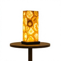 Lampe LED en résine faite à la main en forme de fleur, veilleuse, statue de plongée, thème sous-marin, cadeau fête des Mères, sac de pierres d'agate