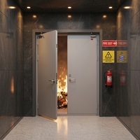 Porte coupe-feu en acier isolée et étanche, style moderne, pour appartement et passage public