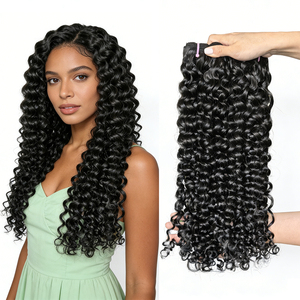 ผมแท้ธรรมชาติแบบเวฟ 100 กรัม ขายส่ง แบบมัด 100% ผมบราซิลแบบไม่ผ่านกระบวนการ  แบบมัดสองชั้น - Product Image 1