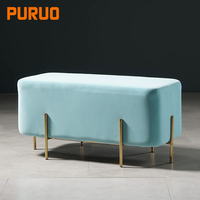 Pouf Rond Minimaliste en Velours Capitonnée, Repose-Pieds Chaise pour Appartement et Maison - Prix Usine