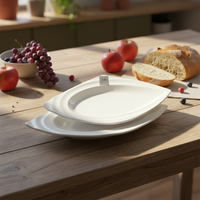 Plats en forme de poisson blanc en mélamine, offre spéciale