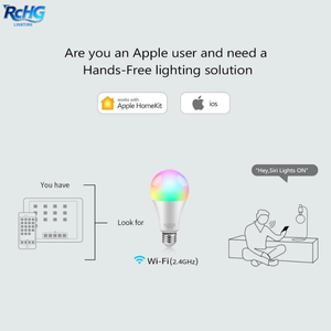 Bombilla LED Inteligente con Control por Aplicación Homekit, Bombilla LED E27 de 9 W, 110 V, 220 V, Control por Voz <span class=keywords><strong>Siri</strong></span>, Dohome para Alexa Echo y Google Home - Product Image 2