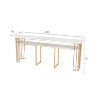 Table de Manucure Dorée de Luxe Personnalisée en Métal pour Salons de Manucure, Services de Spa des Ongles, Chambre, Salon et Centre Commercial