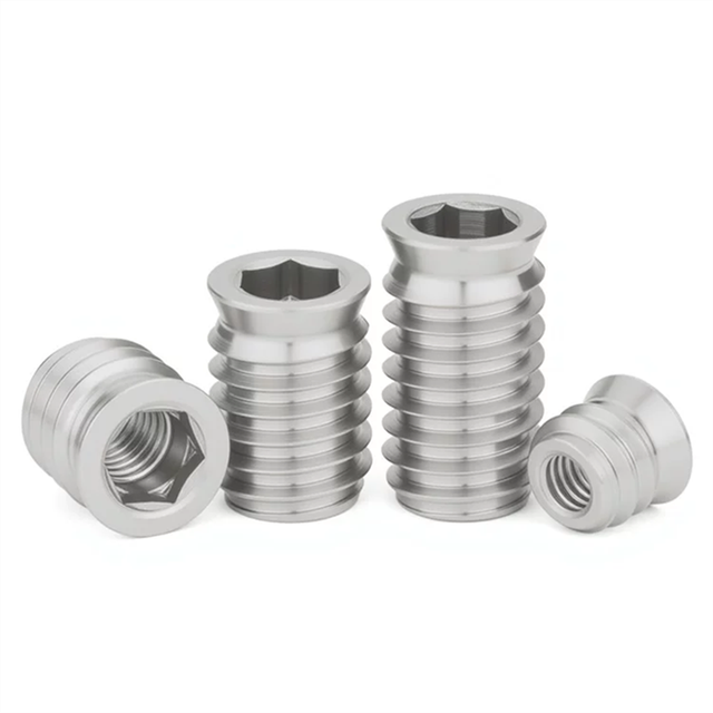 Hot Selling M4 M5 M6 M8 304 Stainless Steel A2 Hex Socket Drive Polished Furniture Screw in Nut Threaded Inserts for Wood