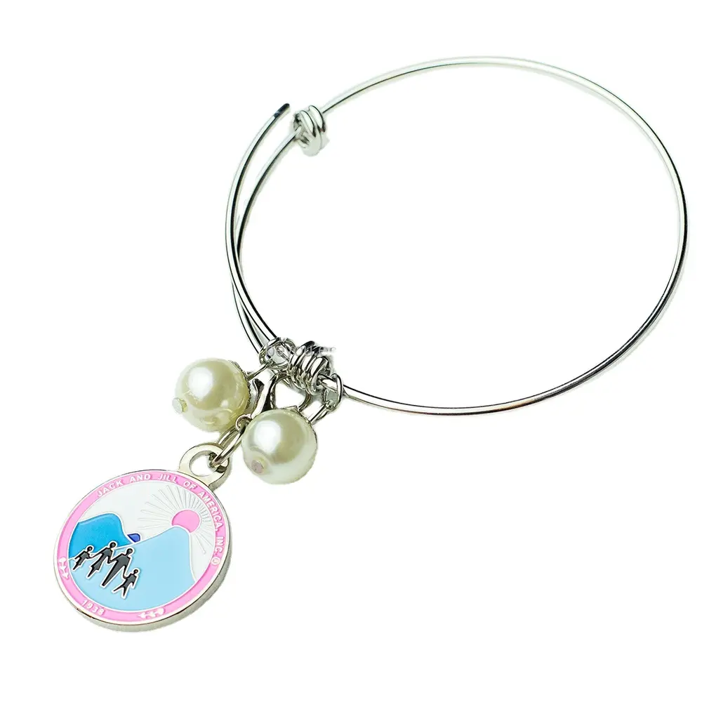 Pulsera fina con colgante de Jack y Jill de perla Simple Original americana europea, pulsera para mujer, brazaletes versátiles, accesorios de regalo