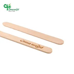 Yada New Wooden Ice Cream Scoops White Birch Wood Magnum Spoons Reusable Wood Sticks With Logo