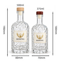 Vente en gros de bouteilles de whisky, de vodka et de rhum de qualité supérieure de 375 ml et 500 ml avec bouchon en liège, logo personnalisé