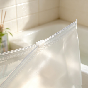 Waterproof EVA Makeup Packaging Bag Frosted Clear PVC Zipper Pouch With Pull <b>Tab</b> Handle In Stock - Product Image 2