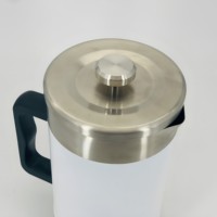 Mug isotherme à piston français en acier inoxydable 304 de grande capacité 1,6 L, écologique, avec logo personnalisé, maintien au chaud 6-12 heures