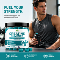 Gummies de Créatine Monohydrate OEM 5000mg avec Taurine, Bétaïne, Alpha GPC, B12 pour Force, Énergie et Récupération – Marque Privée – 120 Gummies