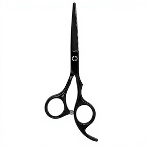 Ciseaux de coiffure professionnels à lame droite en métal noir pour salon de coiffure - Product Image 5