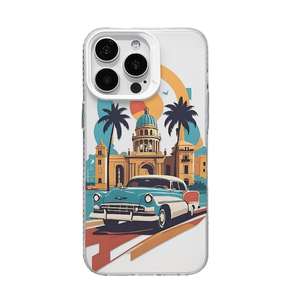 Coque de téléphone rétro <span class=keywords><strong>Cuba</strong></span> Havana 2026 pour iPhone 17 16 15 14 13 12 11 Pro Max, étui antichoc vintage style voiture - Product Image 1
