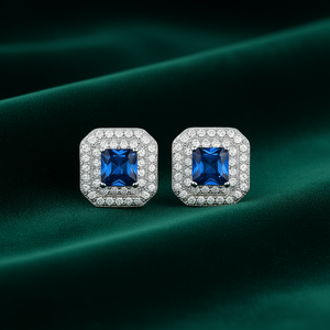 Boucles d'oreilles en diamant pour femmes E1052, or blanc, taille princesse, couleur D, certifiées GIA, style classique pour mariage - Product Image 2