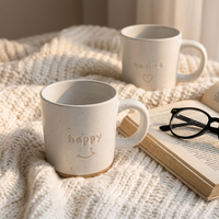 Mug à café en céramique mouchetée, tasse à café avec logo en relief et poignée pour la maison, le bureau, ou comme cadeau