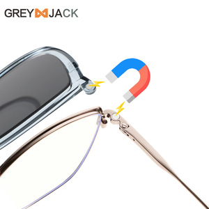 Lunettes de soleil magnétiques Greyjack pour femmes, monture complète en acier inoxydable, polarisées, protection contre la lumière bleue, lunettes anti-lumière bleue - Product Image 1