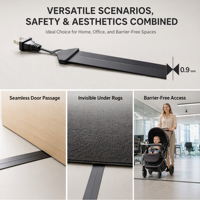 Câble d'extension électrique plat anti-accroc 0,9 mm à profil bas pour le sol, idéal pour les bureaux, les expositions et l'utilisation en fauteuil roulant sans obstacle