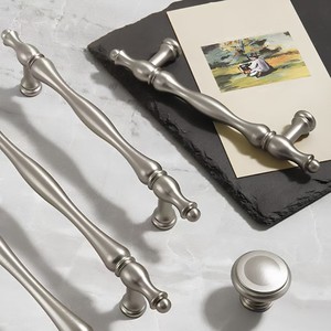 Offre Spéciale : Poignées et Boutons de Meubles en Laiton Massif, Poignée de Meuble en Nickel Brossé, Tirants de Placard Argentés, Boutons Ronds pour Tiroirs - Product Image 2