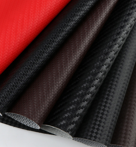 Tela de Cuero Sintético de PVC con Relieve de Fibra de Carbono, Tapicería Automotriz Personalizada, 50 <span class=keywords><strong>M</strong></span>/Rollo, Elástica, Decorativa, para Bolsas - Product Image 2