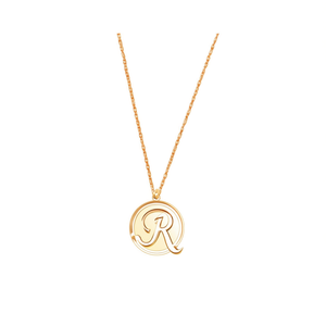 Collana con ciondolo a forma di lettera R ZiZi, in acciaio inossidabile placcato oro, gioielli minimalisti raffinati per donna - Product Image 1