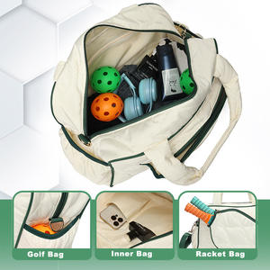 Bolsa de tenis de un solo hombro de nailon resistente al agua de gran capacidad para mujer, bolsa de Pádel acolchada portátil Pickleball Paddle, bolsa deportiva - Product Image 3