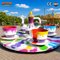 Manège commercial à 24 tasses tournantes pour enfants, modèle 'Coffee Cup', à vendre pour parcs d'attractions et fêtes foraines
