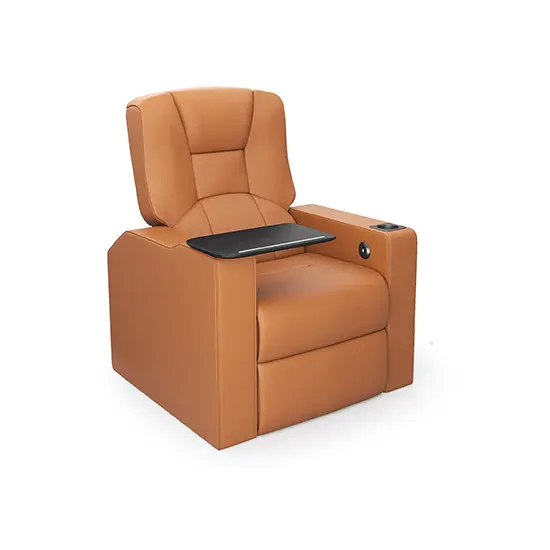 Sillón reclinable Milano de diseño innovador con mesa de doble acción de polipiel/Tela
