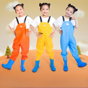 Bañador de una pieza de secado rápido impermeable para niños con Material de PVC, pantalones de agua y Botas de lluvia para niños y niñas para atrapar peces de <span class=keywords><strong>mar</strong></span> - Product Image 1