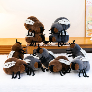 Peluche réaliste SK en forme de mouche, marron et gris, insecte en peluche doux pour enfants de 2 à 4 ans, cadeau unisexe, décoration - Product Image 2