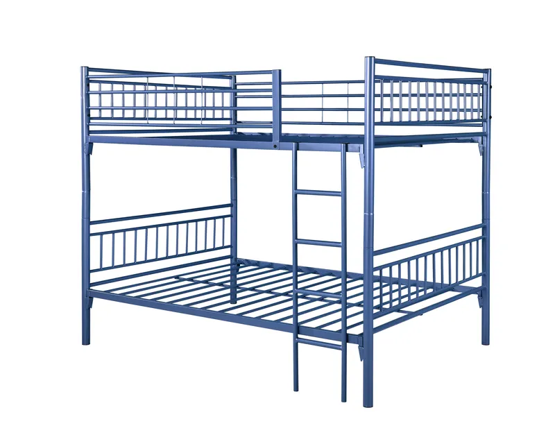Completa sobre cama litera de Metal de hierro resistente marco de Metal con listones para la casa y la escuela