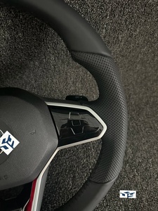 พวงมาลัยรถยนต์หนังแท้แบบเจาะรู เย็บด้ายดำ สำหรับรถยนต์ Volkswagen Golf 8 <span class=keywords><strong>ราคา</strong></span>ส่ง <span class=keywords><strong>ราคา</strong></span>ถูก - Product Image 3