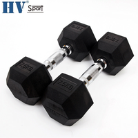 Ensemble d'haltères hexagonales en caoutchouc noir personnalisé pour hommes pour l'entraînement des bras - Équipement de musculation de fitness