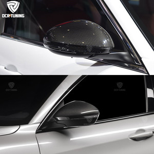 Carcasa de espejo retrovisor de fibra de carbono Real para Alfa Romeo Giulia 2016 + cubierta de espejo lateral de carbono preimpregnado - Product Image 6