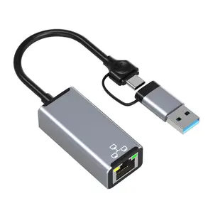 שני-in-one USB C כדי רשת יציאת רכזת RJ45100/1000mbps רשת כרטיס ממיר נייד טלפון מחשב נייד רכזת