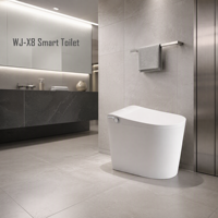 WC intelligent monobloc sans réservoir avec bidet intégré, chauffage instantané de l'eau chaude, chasse d'eau automatique, capteur et couvercle rabattable, idéal pour les petites salles de bain