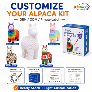Kit de Peinture Animale en Céramique DIY Alpaca en Gros, Marque Privée, Non Toxique, Fabrication Directe Usine, OEM, Ensemble Cadeau d'Anniversaire pour Enfants - Product Image 4