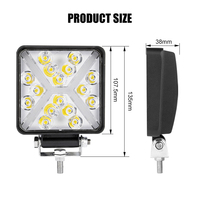 Projecteur de travail LED RCJ 12V/24V 48W tout-terrain Angel Eyes 4x4 avec faisceau spot et large, boîtier en aluminium moulé sous pression pour camion/SUV