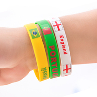 Bracelets en silicone imprimés drapeaux nationaux, pour supporters de football, événements sportifs, souvenirs, cadeaux, étanches, promotionnels