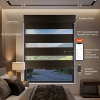 Store Enrouleur Intelligent Zebra Sur Mesure WiFi Tuya Zigbee avec Télécommande via App, Batterie Rechargeable, Installation Sans Câblage