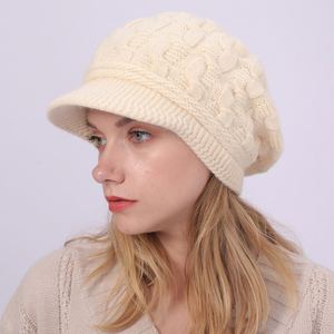 Gorro de Punto <span class=keywords><strong>para</strong></span> Mujer, Gorro Holgado de Invierno, Gorro de Punto de Ganchillo, Gorro de Esquí con Visera, Gorro Holgado con Visera - Product Image 1