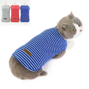 Pet cotton apparel comfortable stripe small dog and cat pet clothes soft teddy dog sweater