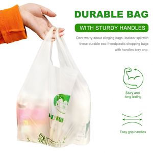 Custom Private Logo 100% <b>Compostable</b> Biodegradable Plastic Grocery Shopping Carry <b>Bags</b> - Product Image 6